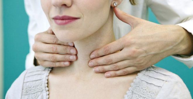 Пальпация щитовидки находясь сзади больного